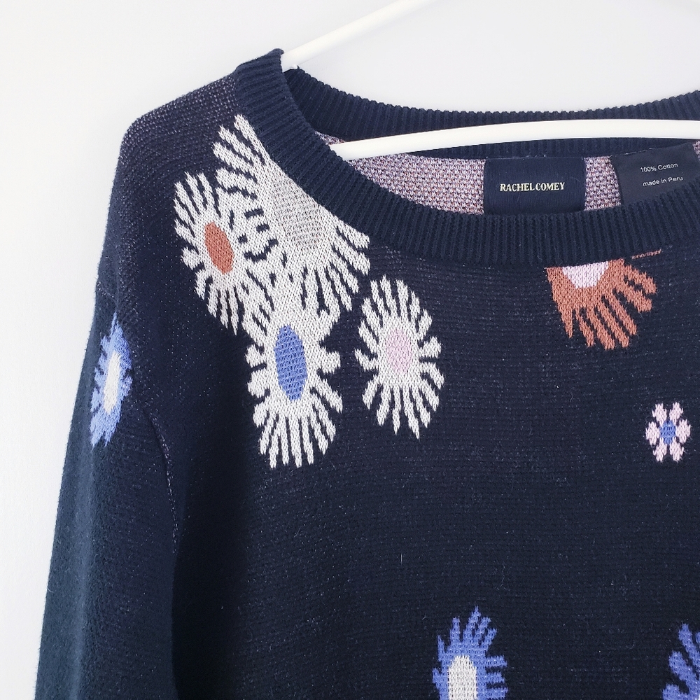 Rachel Comey Black Floral Sweater Peruvian made - Picture 5 of 8